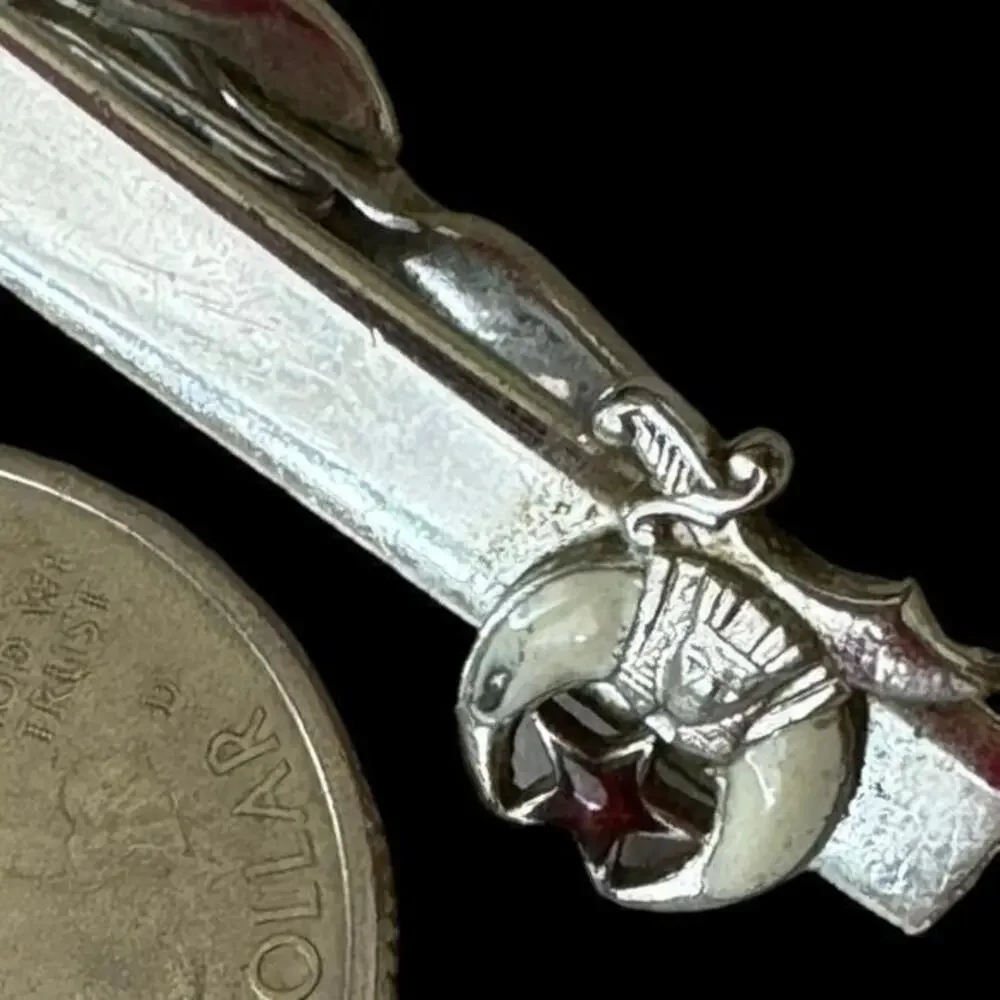 Shriner's Sword Swank Tie Bar Clip Freemason Crescent Moon Pharaoh Egyptian